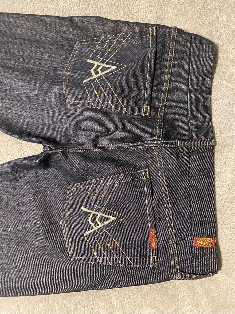 7 For All Mankind Dark Blue Flare Jeans - Picture 9 of 13